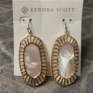 Kendra Scott White Iridescent Stone Earrings